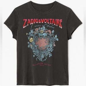 Zadig & Voltaire Donate Skull Heart Graphic Cotton Tee, Women’s S
